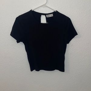Hollister  open back black short sleeve top